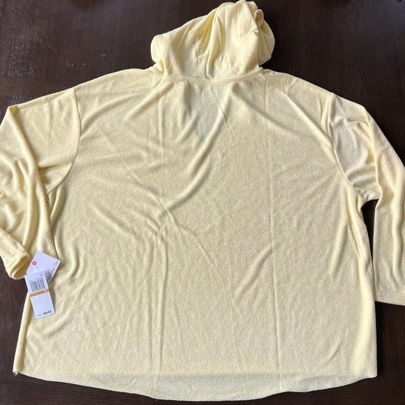 NWT Rebellious One Womens Trendy Plus Size Loop Terry Pullover Hoodie Yellow 3X - Picture 2 of 8